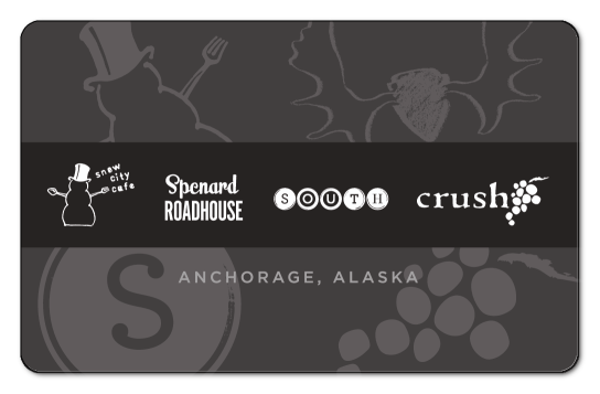 south logo, south logo, snowman logo, and crush grape logo on a dark grey background